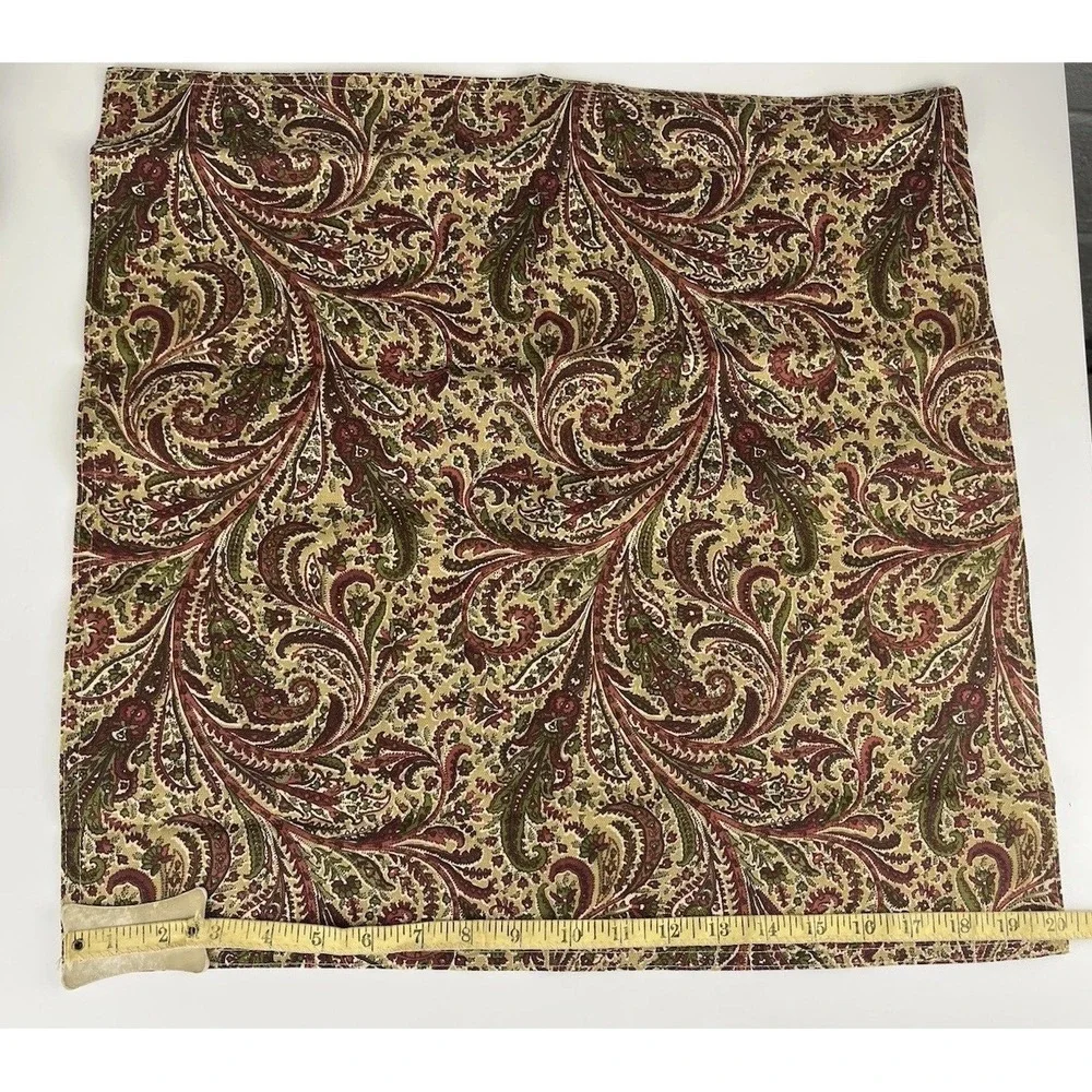 Ralph Lauren Paisley Cloth Napkins SET OF 4 Tan Red Green Cotton Floral NWOT